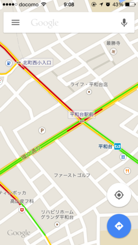 GoogleMapアップデートで渋滞情報表示。