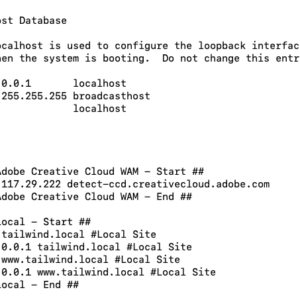 Adobeが勝手にhostsファイルを書き換えています。